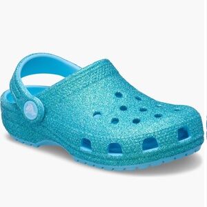 New with tags CROCS Kids Sparkle glitter Sandals - Aqua blue